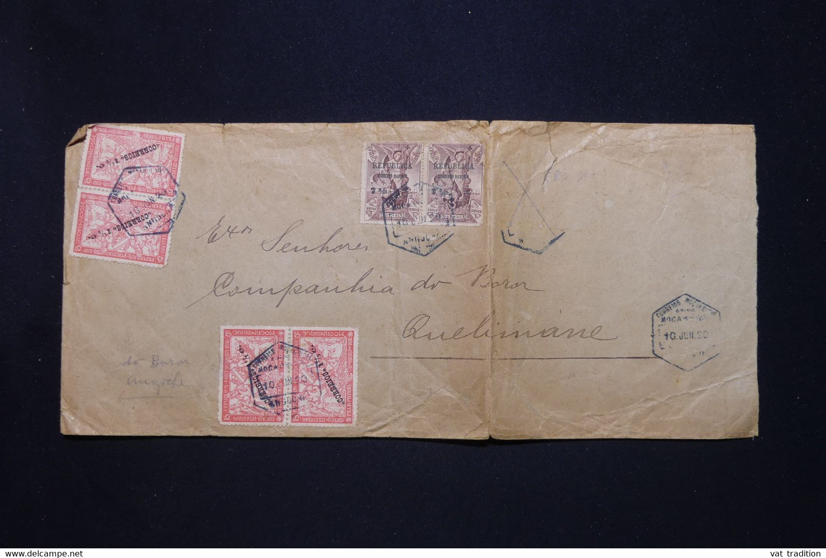 LOURENCO MARQUES - Affr. Lourenco Marques/ Mozambique (Surchargés ) Sur Enveloppe En 1920 Pour Quelimane - L 96868 - Lourenzo Marques