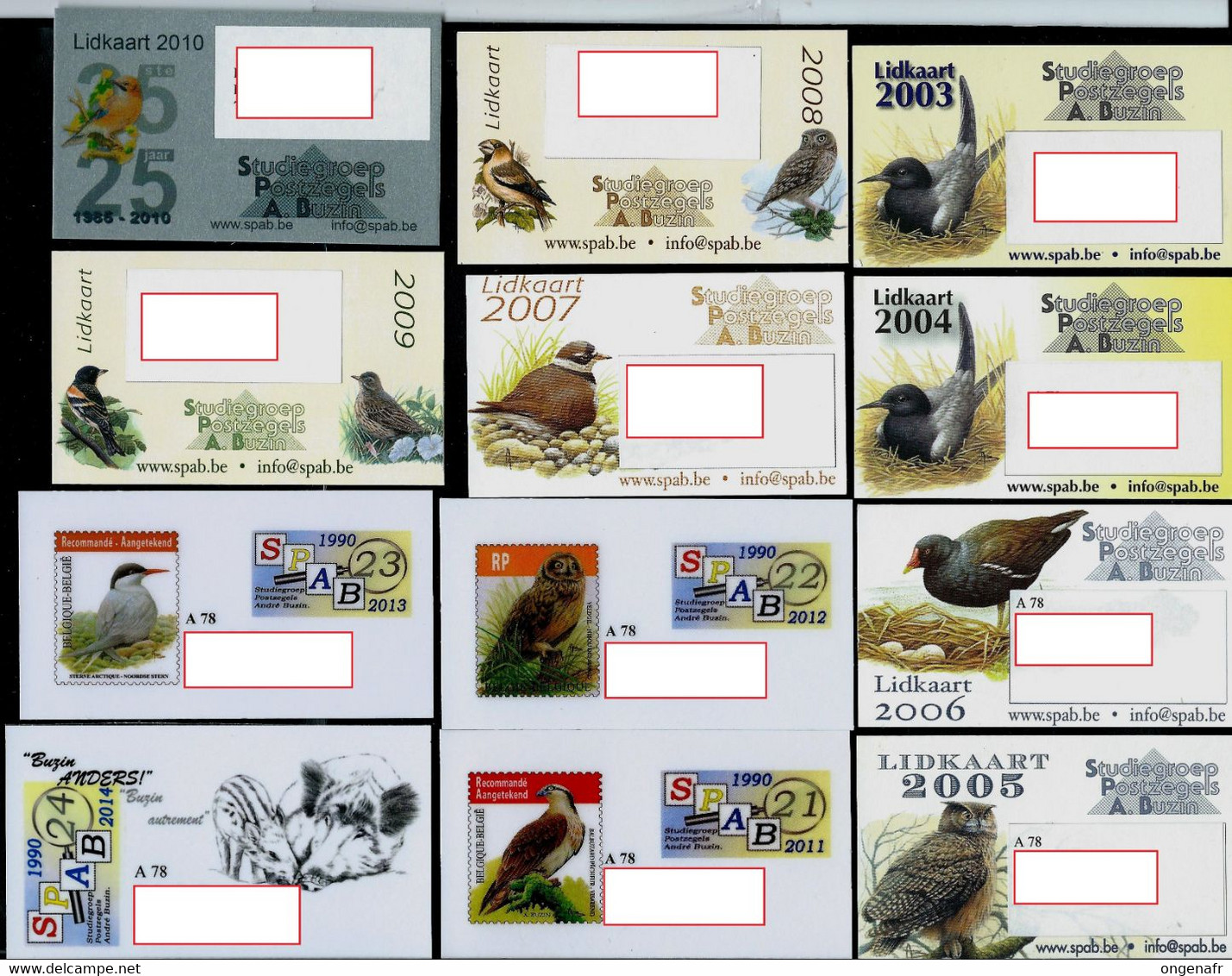 Lot De Carte De Membres  (12 Cartes Différentes) - 1985-.. Vögel (Buzin)