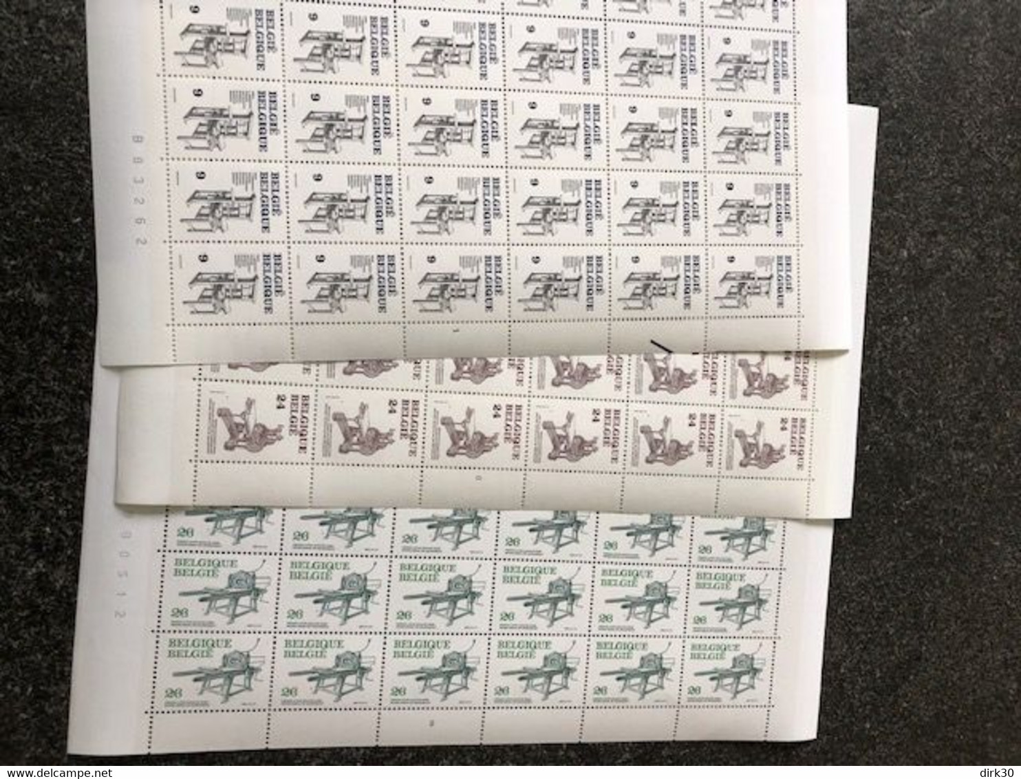 Belgie 1988 2309/11 PRINTING PRESSES Full SHEET MNH Plaatnummer 163 - 1981-1990