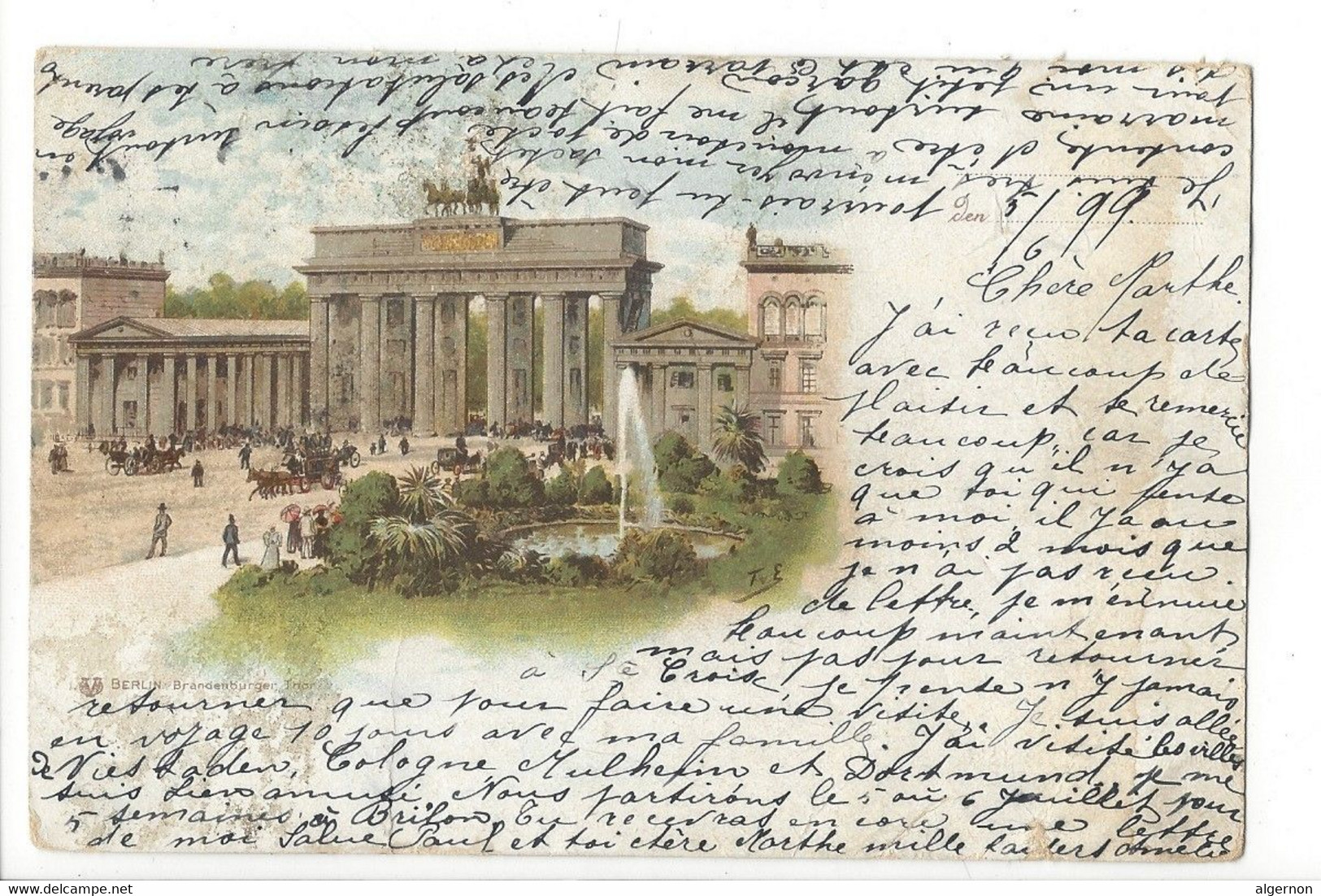 27134 - Berlin Brandenburger Thor + Cachet Ste-Croix 1899 - Brandenburger Tor