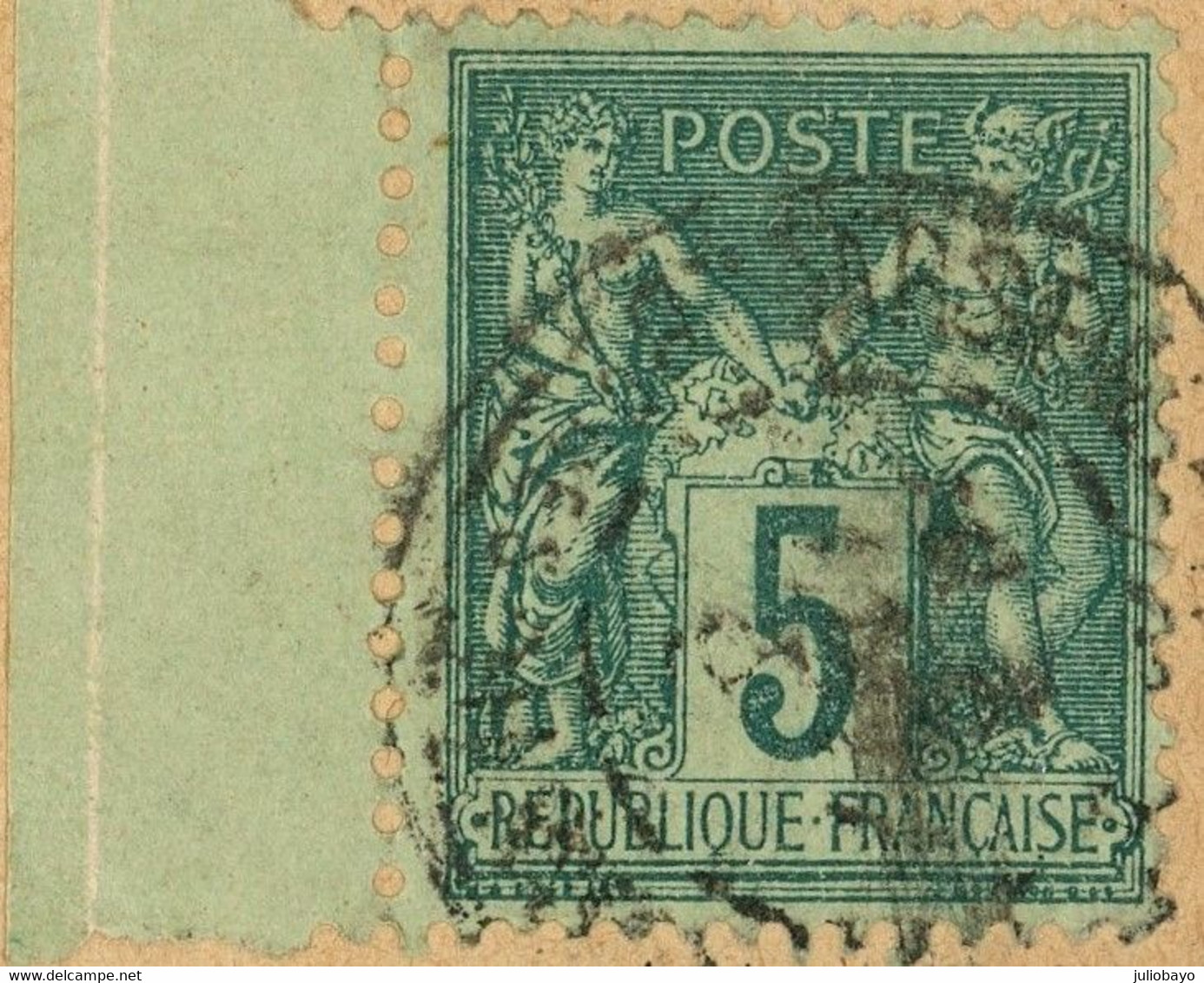 1898 Exposition Internationnale De Lyon,sage YT N°75 Vert Foncé + Belle Vignette Evenement - 1877-1920: Semi-Moderne