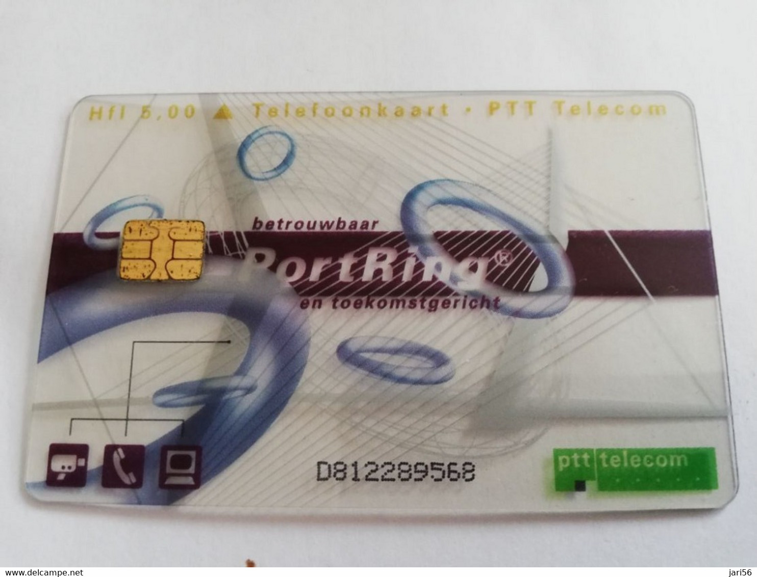 NETHERLANDS  CHIPCARD HFL 5,00 PORTRING TRANSPARANT CARD   NO;CKD 101 MINT CARD    ** 5432** - Unclassified