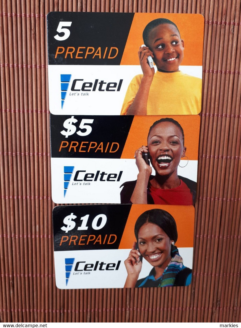 3  Prepaidcards Zambia  Celtel Used  Rare - Sambia