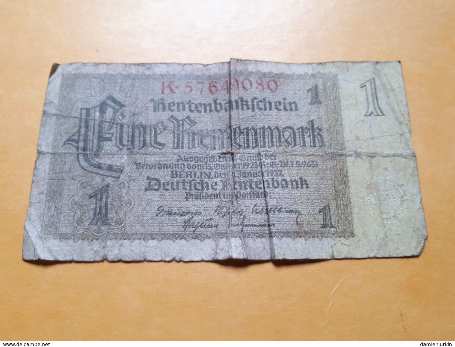 ALLEMAGNE 1 RENTENMARK 1923-1937 - 1 Rentenmark