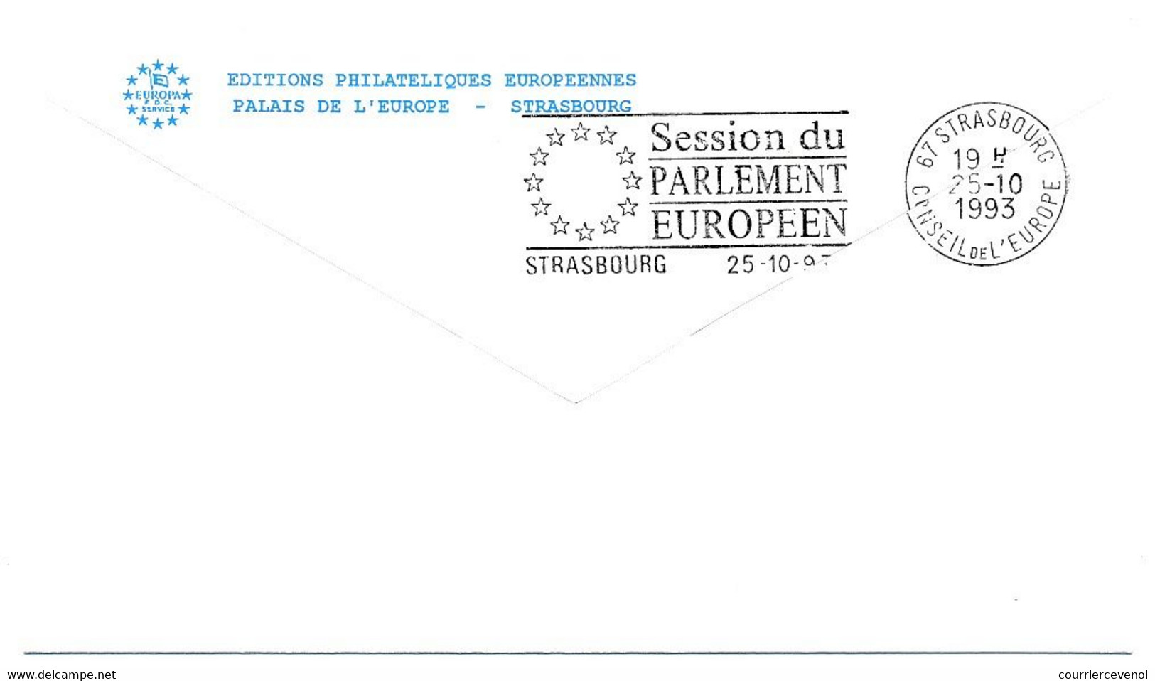 BELGIQUE - Env. Affr Présidence Belge - Bruxelles Parlement Européen 30/9/1993 + Vignettes Présidence Et Parlement - Covers & Documents