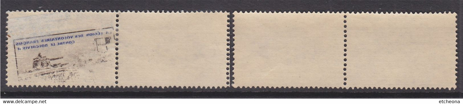 La Légion Des Volontaires Français Contre Le Bolchevisme N°9 Soldats De La LVF Et Grenadiers Du 1er Empire Avec Vignette - Guerre (timbres De)