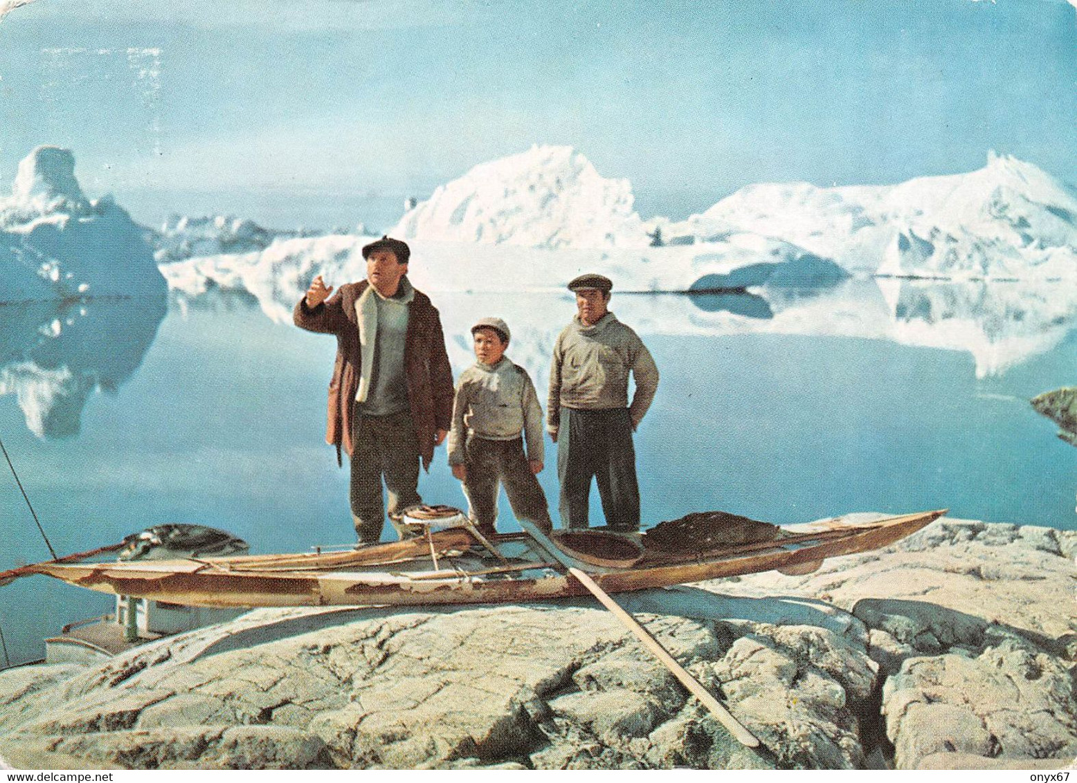 Chasseurs Indigènes Groenland-Greenland-Arctique-GODTHAB-Timbre-Stamp-Briefmarken-1959-Publicité-Pharmacie-Pentothal - Usati