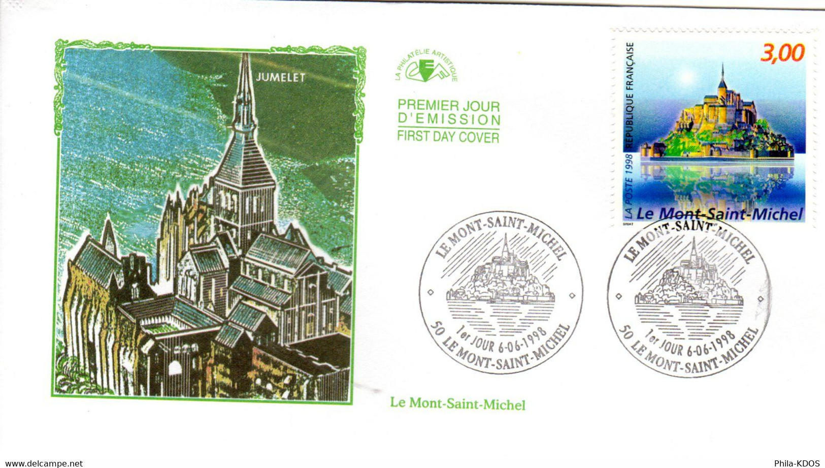 &#128509 " LE MONT-SAINT-MICHEL " Sur Enveloppe 1er Jour De 1998 N° YT 3165. Parfait état. FDC - Monumenti