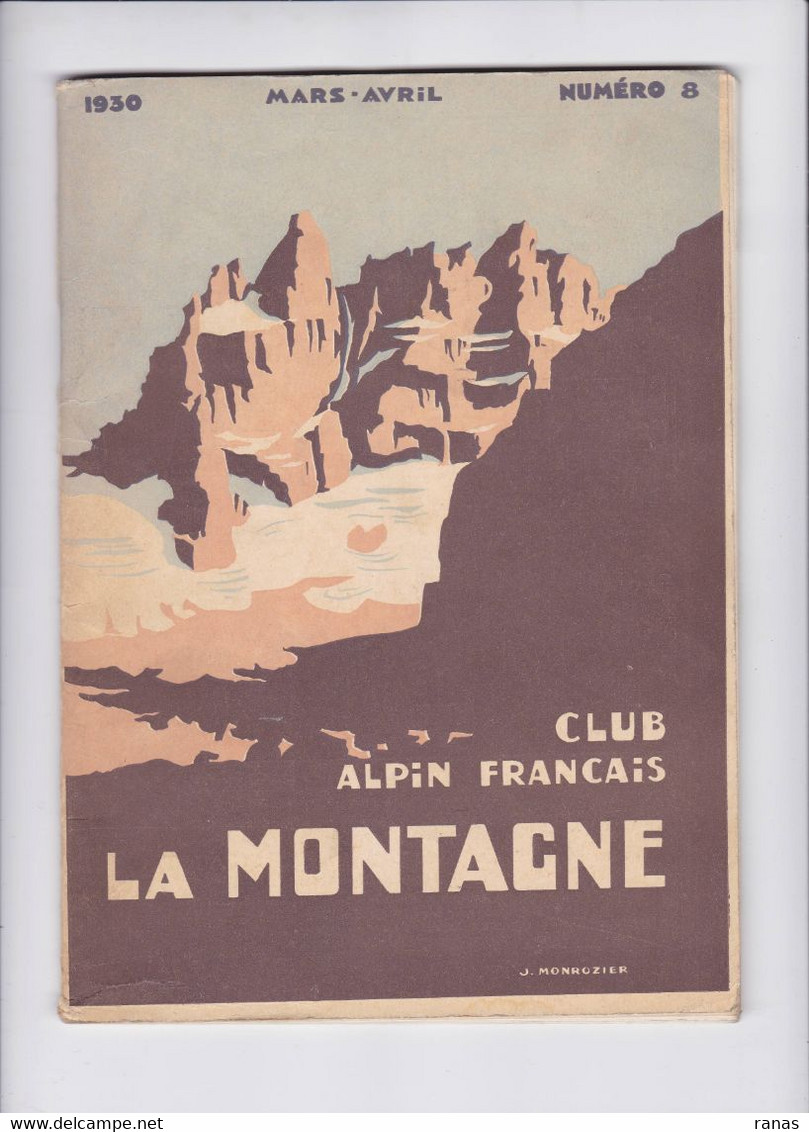 Revue La Montagne 1930 Photos Ski Alpinisme Sport D'hiver Environ 70 Pages Couverture MONROZIER N° 8 - 1900 - 1949