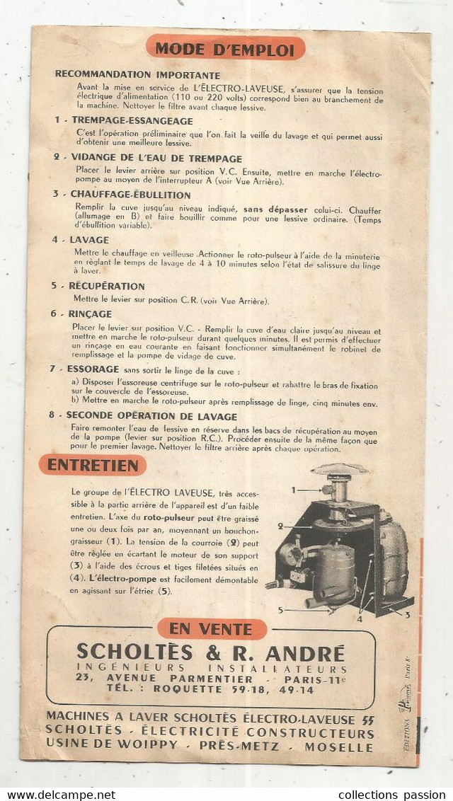 JC , Publicité , L'electro-laveuse 55 , 4 Pages , 3 Scans ,SCHOLTES & R. ANDRE , Paris, Frais Fr 1.75 E - Advertising