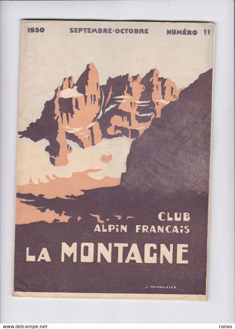Revue La Montagne 1930 Photos Ski Alpinisme Sport D'hiver Environ 70 Pages Couverture MONROZIER N° 11 - 1900 - 1949