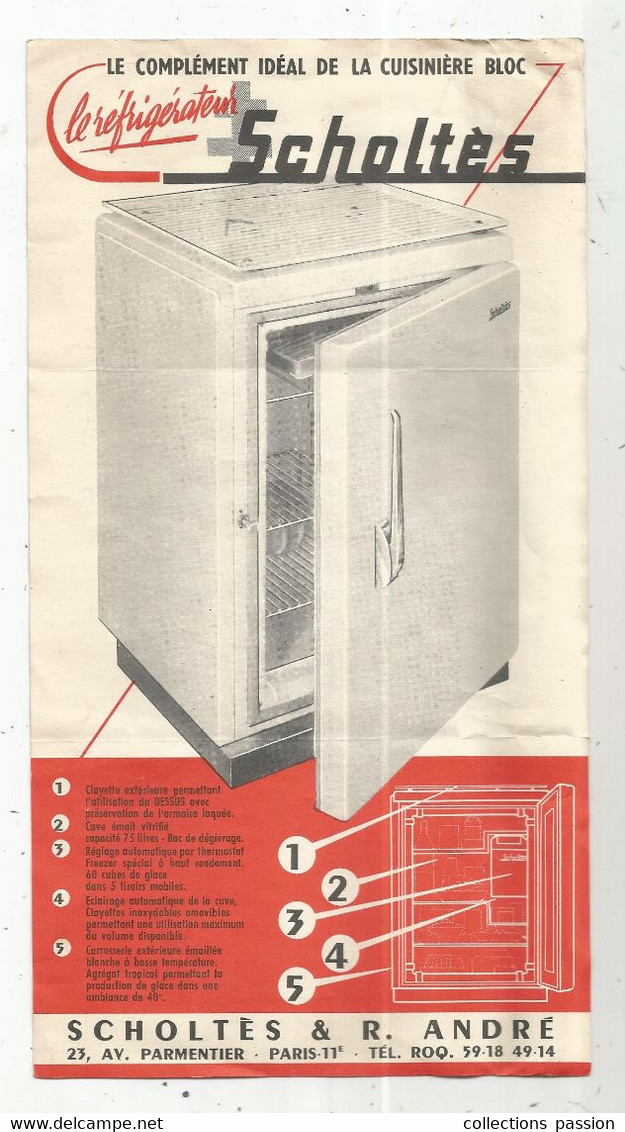 JC , Publicité , Le Réfrigérateur, 2 Pages , 2 Scans ,SCHOLTES & R. ANDRE , Paris, Frais Fr 1.65 E - Advertising