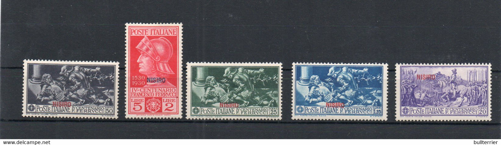 ITALY COLS -  NISIRO - - 1930 - FERRUCIC  POSTAGE SET OF 5   MINT HINGED PREVIOUSLY  SG CAT £28 - Egée (Nisiro)