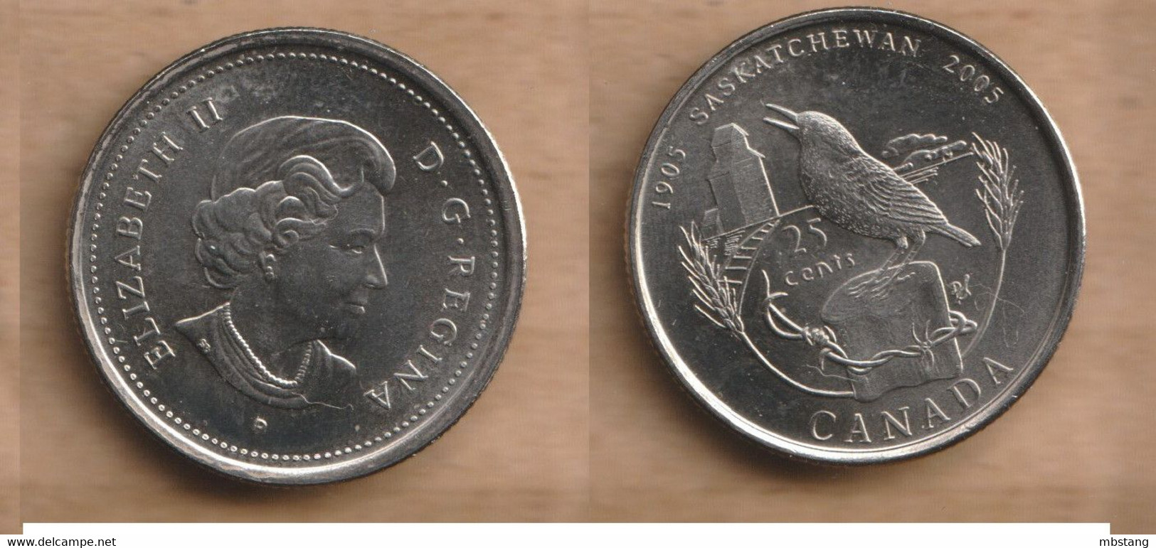 CANADA  25 Cents - Elizabeth II (Saskatchewan) 2005  Nickel Plated Steel • 4.43 G • ⌀ 23.88 Mm KM# 532, Schön# 591 - Canada