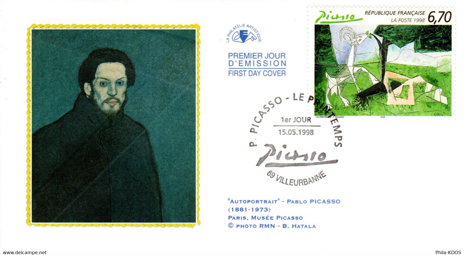 &#127912; " LE PRINTEMPS De PICASSO " Sur Enveloppe 1er Jour De 1998 N° YT 3162. Parfait état. FDC - Picasso