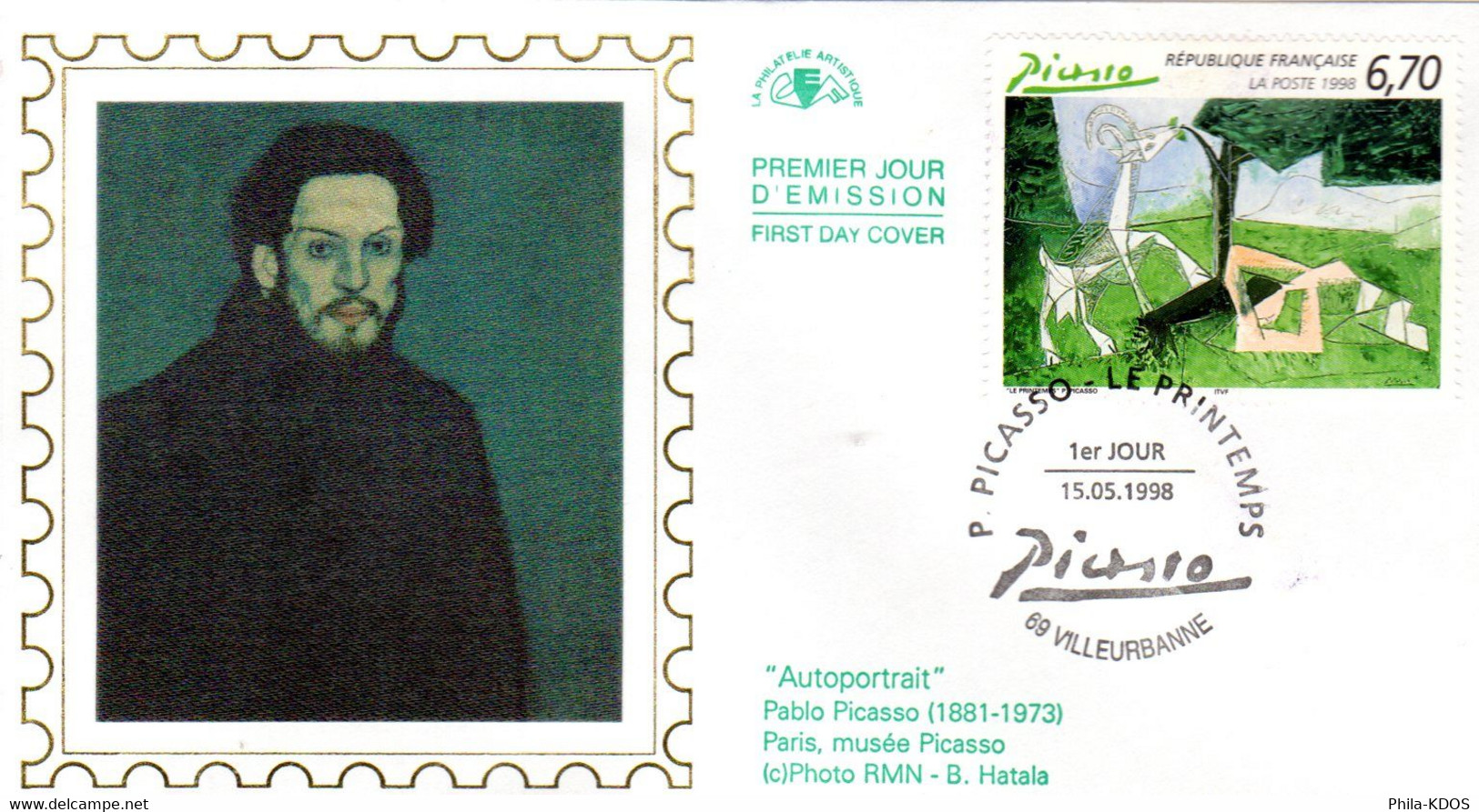 &#127912; " LE PRINTEMPS De PICASSO " Sur Enveloppe 1er Jour Sur Soie De 1998 N° YT 3162. Parfait état. FDC - Picasso