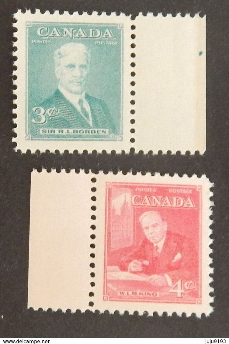 CANADA YT 244/245 NEUFS**MNH AVEC BDF  PREMIERS MINISTRES ANNÉE 1951 - Nuevos