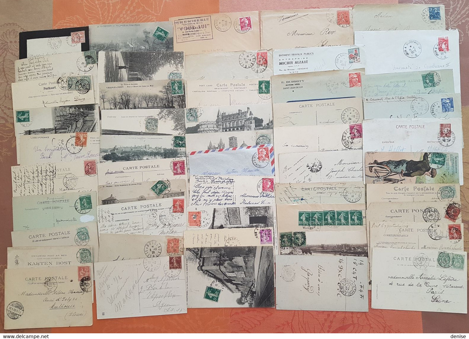 France - Lot De 50 Lettres Et Cartes Postales - CACHETS AMBULANTS - DEPART 1 EURO - Poste Ferroviaire