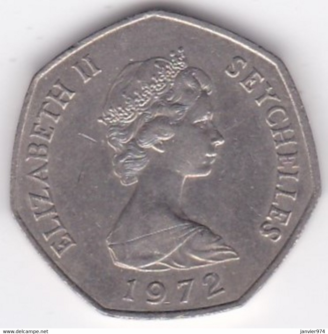 Seychelles 5 Rupees 1972 . Elizabeth II . KM# 19 - Seychelles