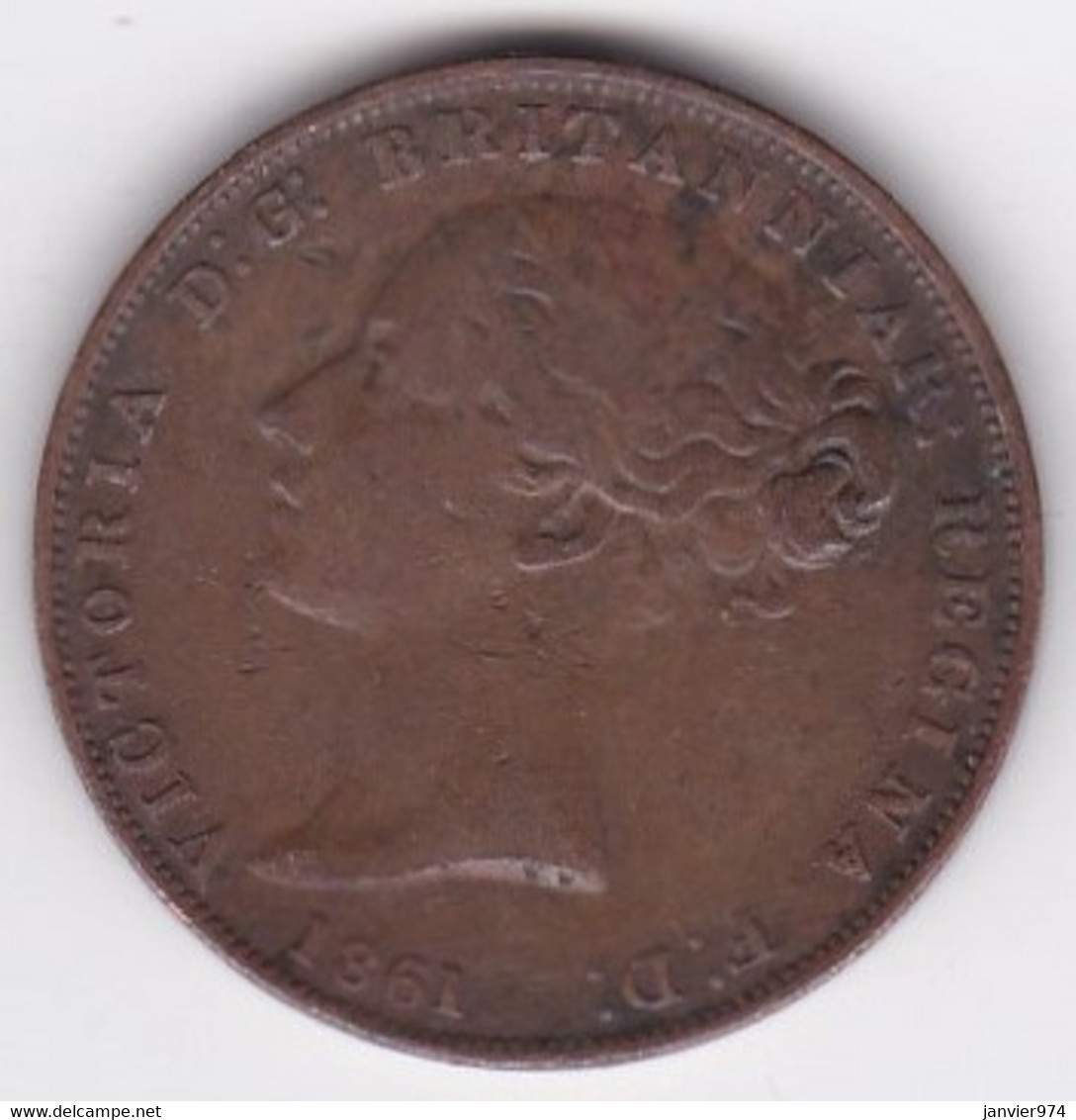 Jersey 1/26 Shilling 1861 Victoria, En Cuivre , KM# 2 - Jersey