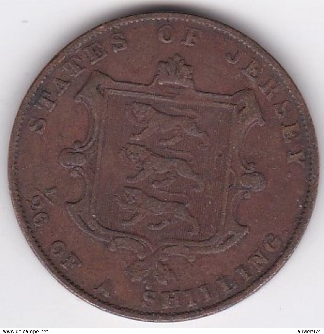 Jersey 1/26 Shilling 1861 Victoria, En Cuivre , KM# 2 - Jersey