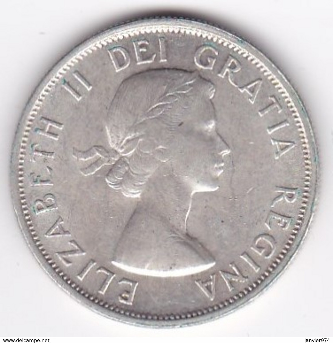 Canada 50 Cents 1955 Elizabeth II , En Argent , KM# 53 - Canada