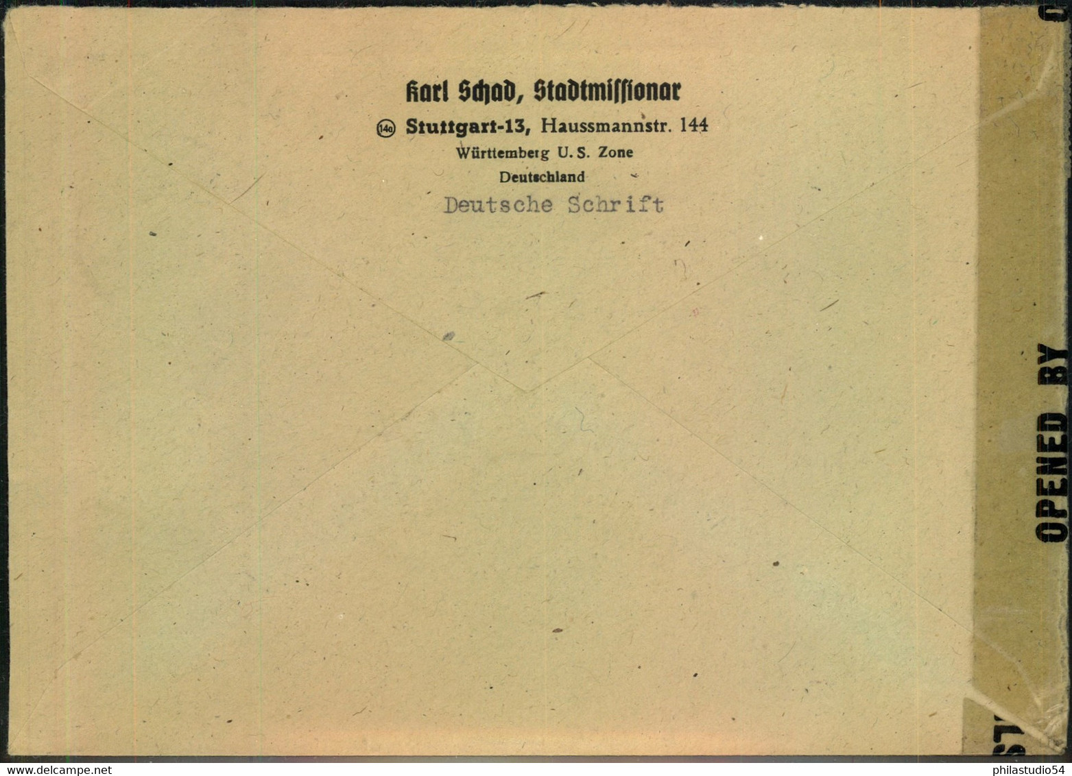 1947, 25 Pfg. Arbeiter 3-mal Auf Auslandsbrief Ab STUTTGART Mit US-Zensur In Die Schweiz. - 952 (3) - Sonstige & Ohne Zuordnung