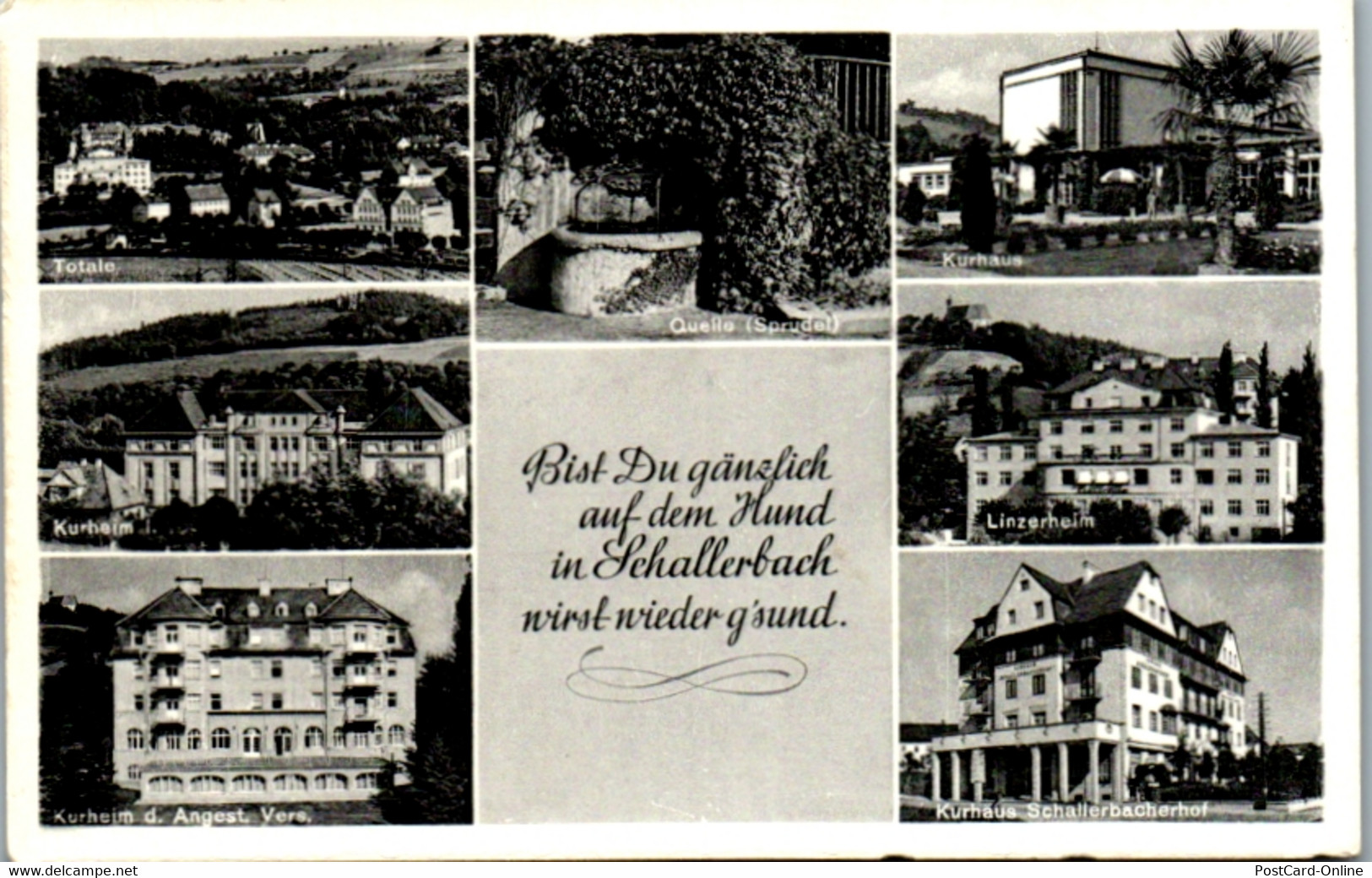 9771 - Oberösterreich - Bad Schallerbach , Kurheim , Linzerheim , Schallerbacherhof , Mehrbildkarte - Gelaufen 1957 - Bad Schallerbach