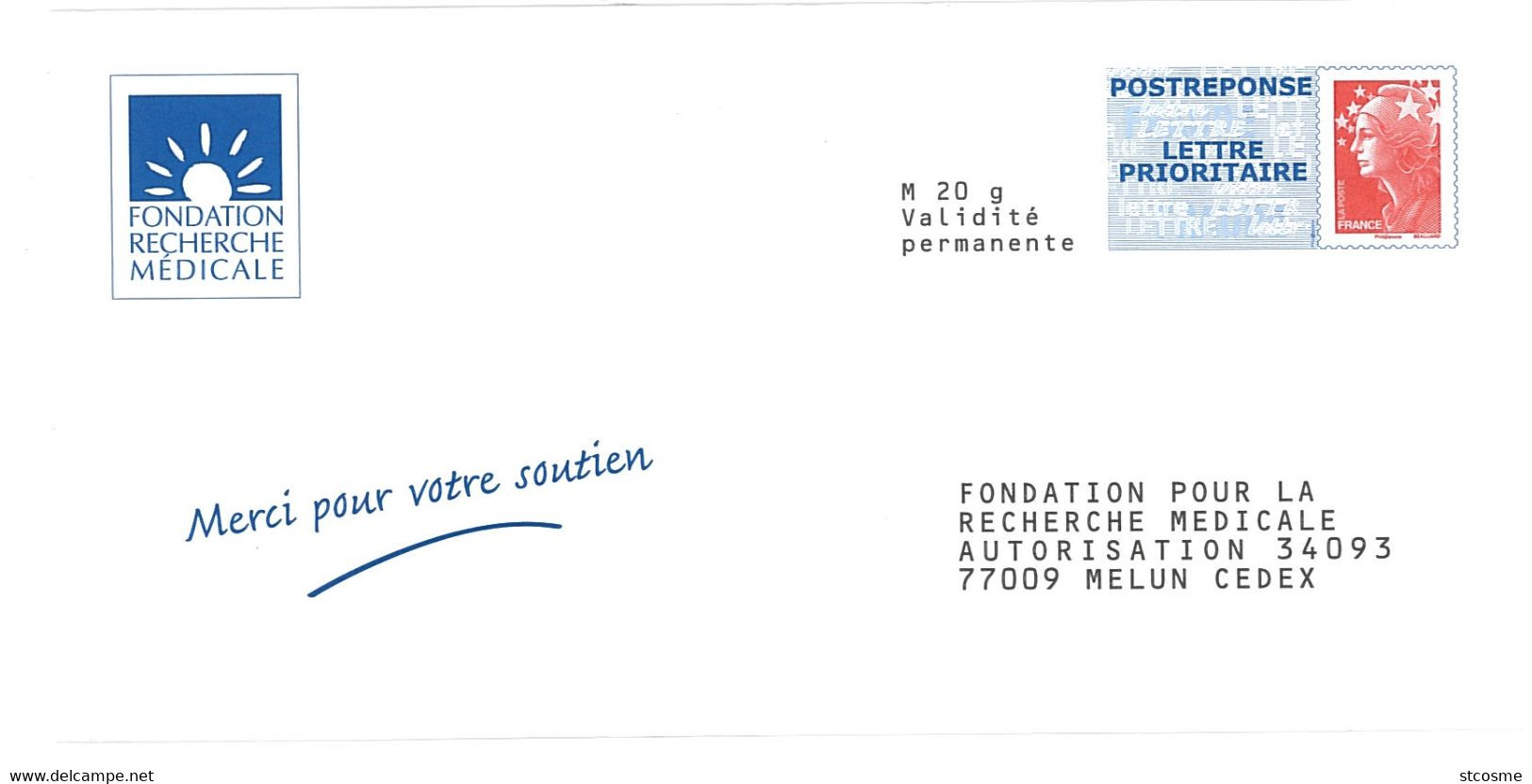 D1107 - Entier / Stationery / PSE - PAP Réponse Beaujard - Fondation Recherche Médicale - Agrément 10P518 - Prêts-à-poster: Réponse /Beaujard