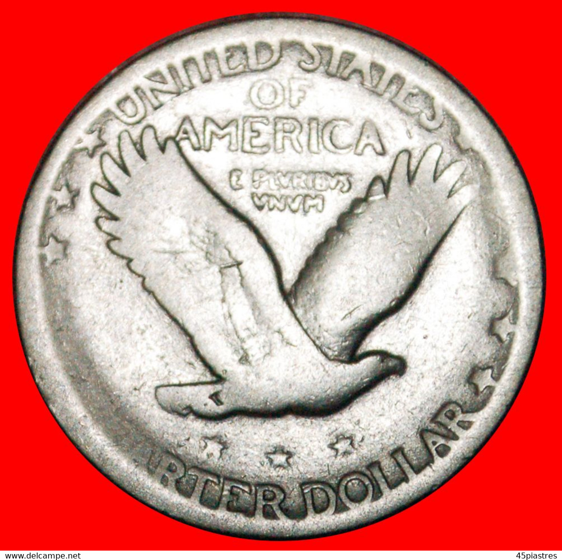 • SOLID SILVER (1917-1930): USA ★ 1/4 DOLLAR 1926 STANDING LIBERTY WITH EAGLE! LOW START ★ NO RESERVE! - 1916-1930: Standing Liberty (Liberté Debout)