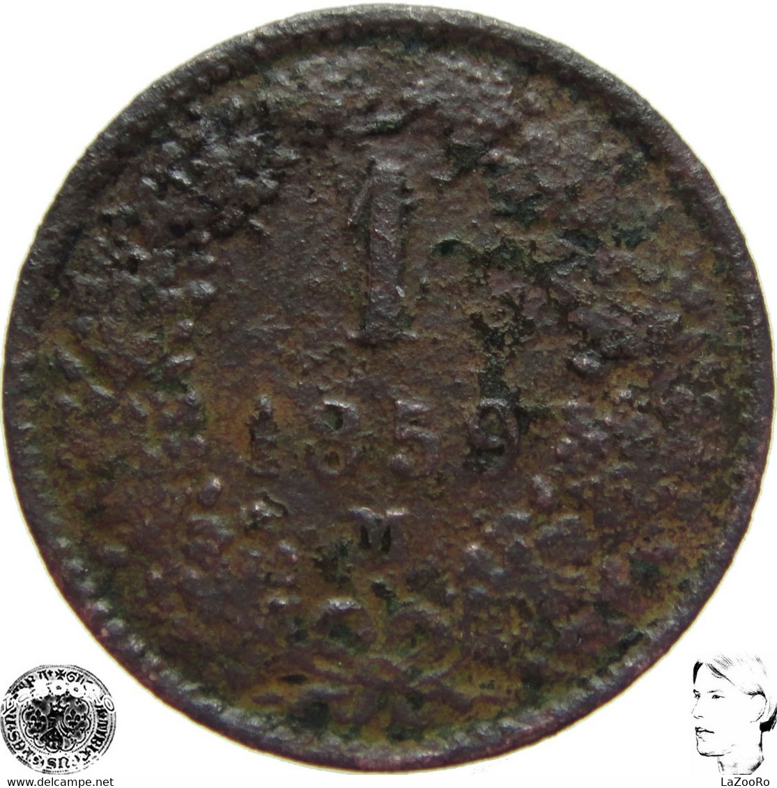 LaZooRo: Italy Under Austria 1 Kreuzer 1859 M G - Lombardo-Veneto