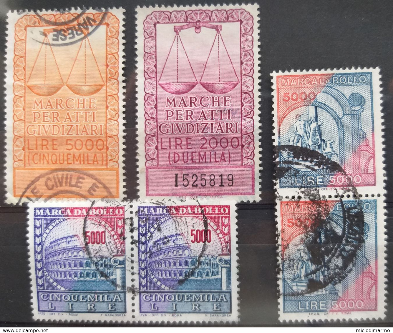 B62) ITALIA MARCHE VARIE LOTTO USATI - Revenue Stamps