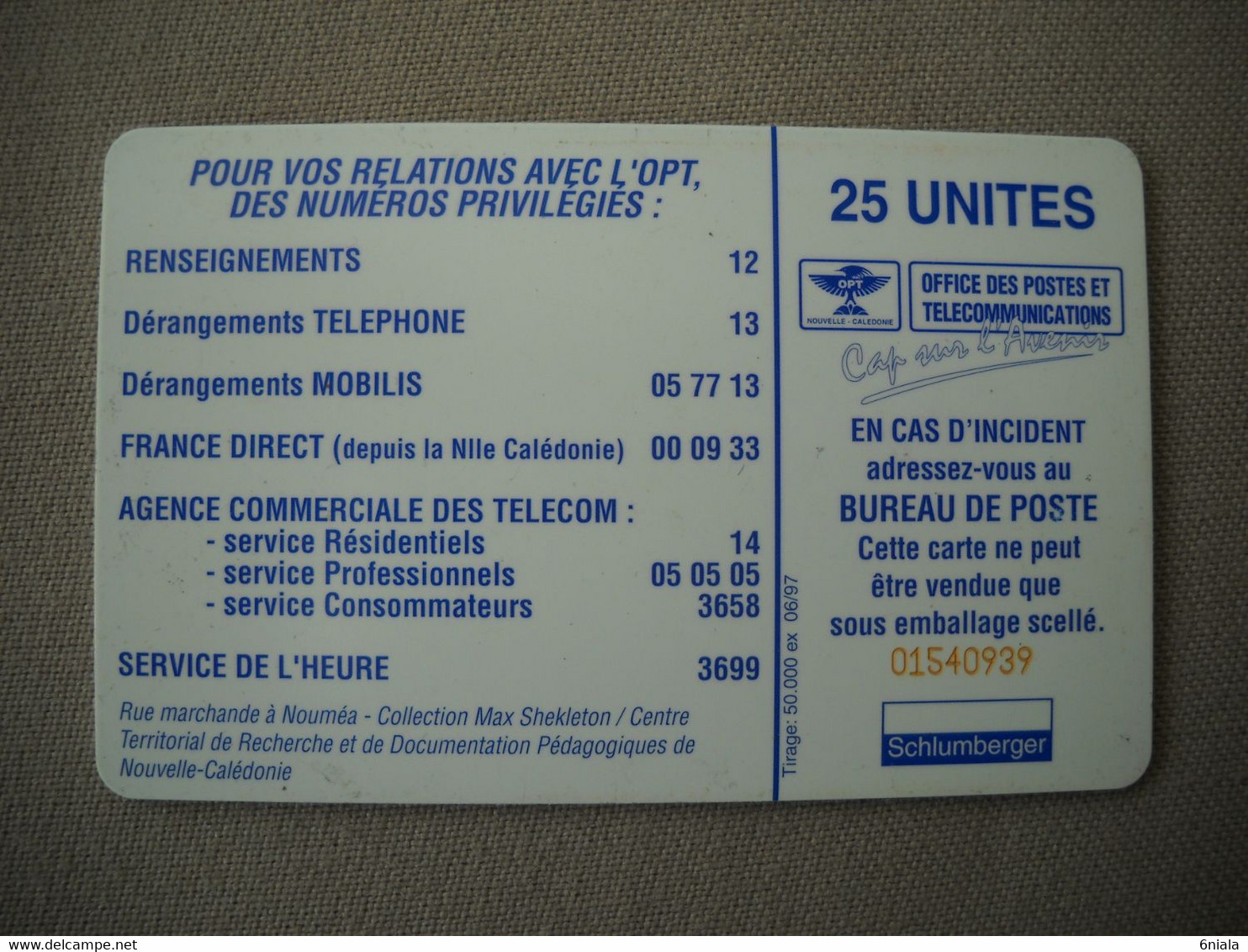 6996 Télécarte Collection NOUVELLE CALEDONIE   LIETARD PINELLI Vélos  Ancêtre  Voiture( Recto Verso)  Carte Téléphonique - Neukaledonien