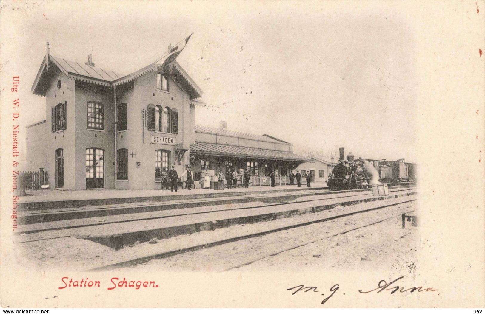 Schagen Station Met Trein Stoomlocomotief 357 - Schagen