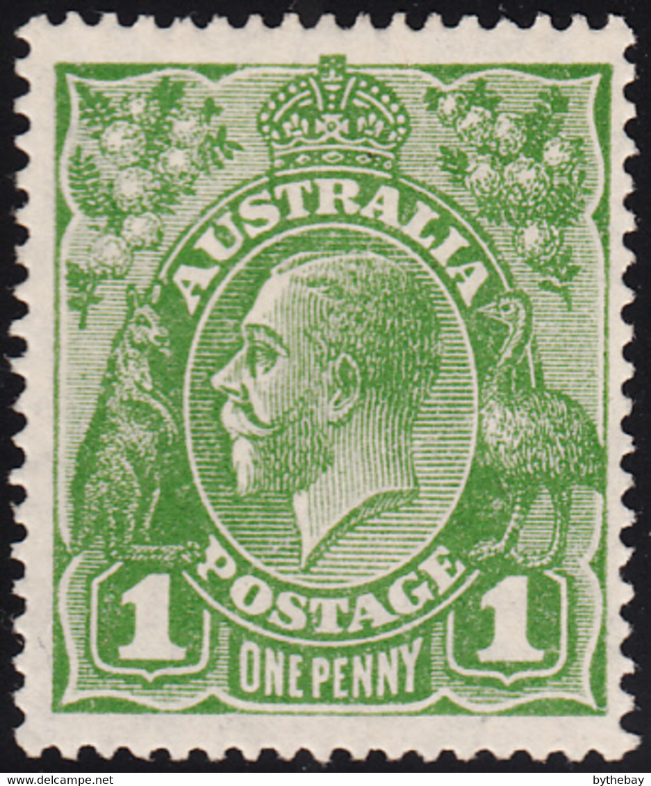 Australia 1926-30 MH Sc #67 1p George V Green Variety - Neufs