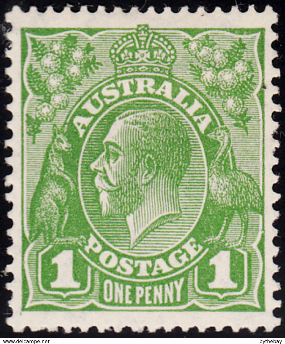 Australia 1931-36 MH Sc #114 1p George V Green Variety - Neufs