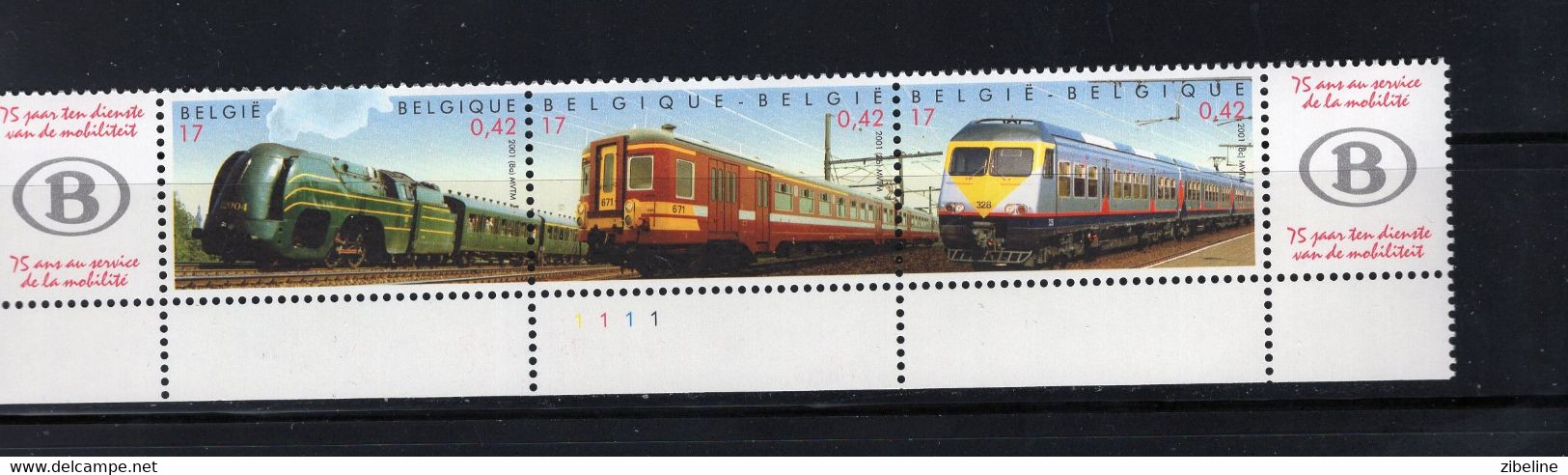 BELGIQUE BELGIE TRAINS TREIN LOCOS  MNH XX Planche 1 - 2001-2010