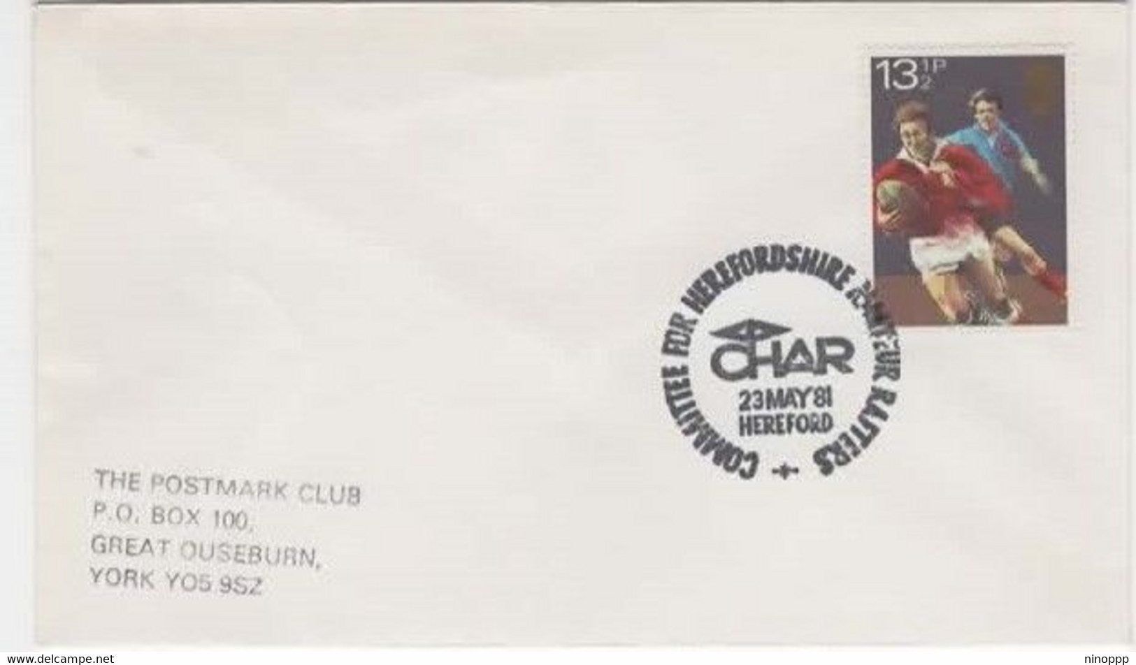 Great Britain 1981 Committee For Herefordshire Amateur Rafters,Soccer Postmark - Otros & Sin Clasificación