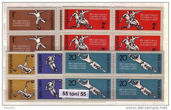 1966 FOOTBALL   WF  - LONDON   5v.-MNH  Block Of Four BULGARIA  / BULGARIE - 1966 – Angleterre