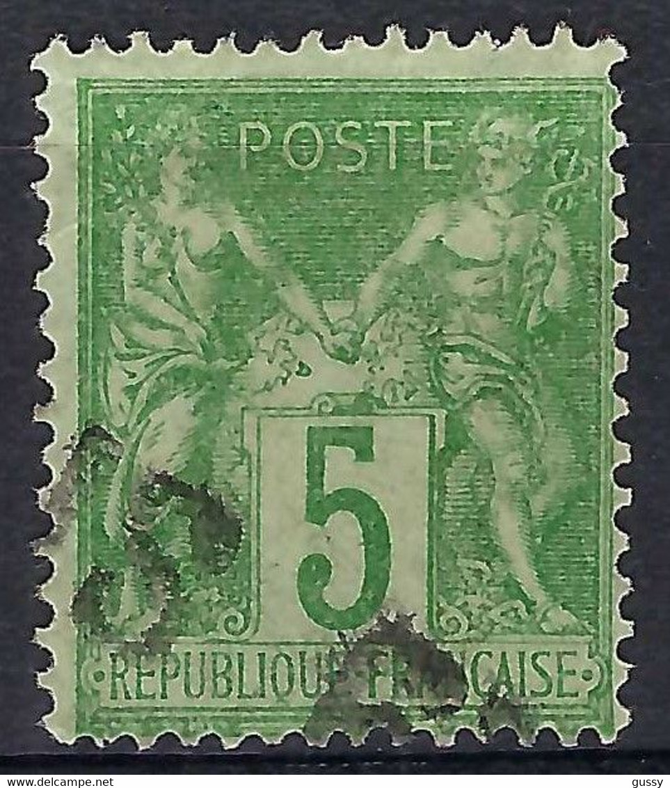 FRANCE Classique: Le Y&T 106, Obl. Jour De L'An "PARIS 6x" - 1876-1898 Sage (Tipo II)