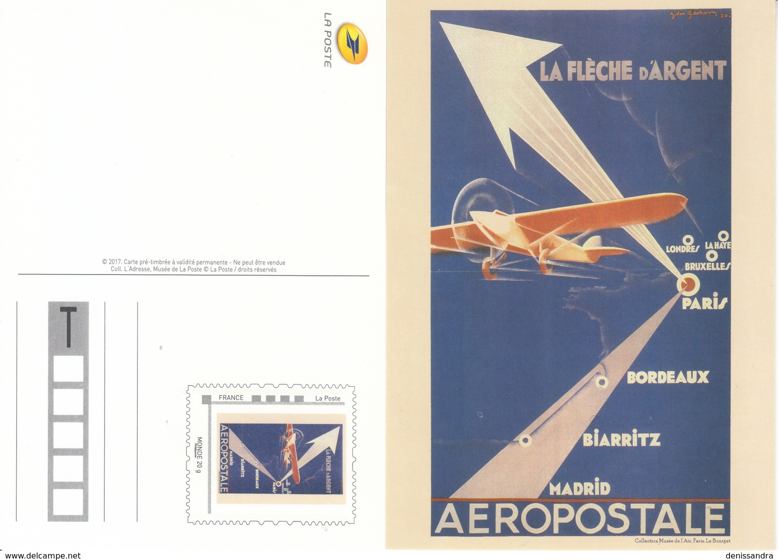 France 2017 PAP Carte Aeropostale La Flèche D'Argent Neuf ** - Prêts-à-poster:  Autres (1995-...)