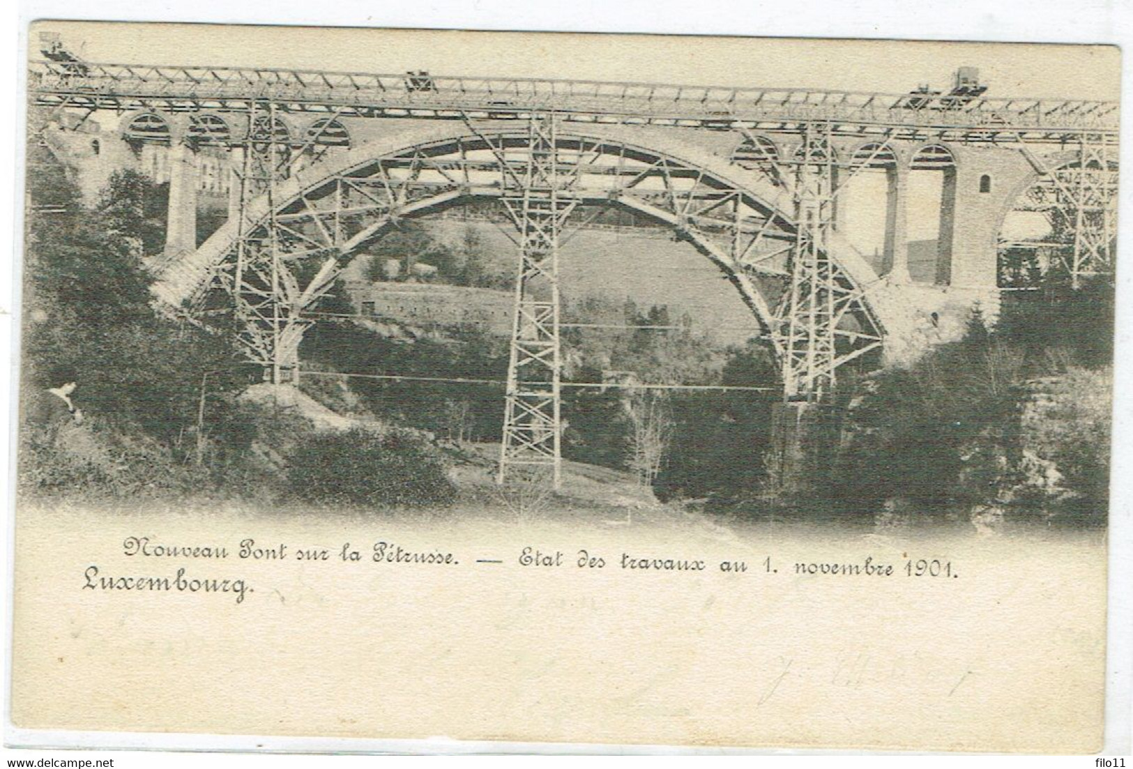 Nouveau Pont De La Pétrusse-Etat Des Travaux Au 1 Novembre 1901. - Andere & Zonder Classificatie