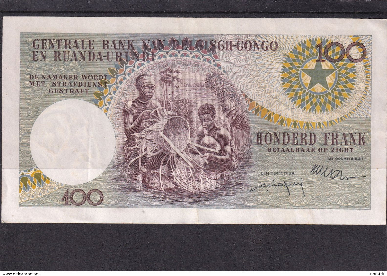 Belgian Congo Kongo Ruanda Urundi  XF 100 Fr 1956 - Other - Africa