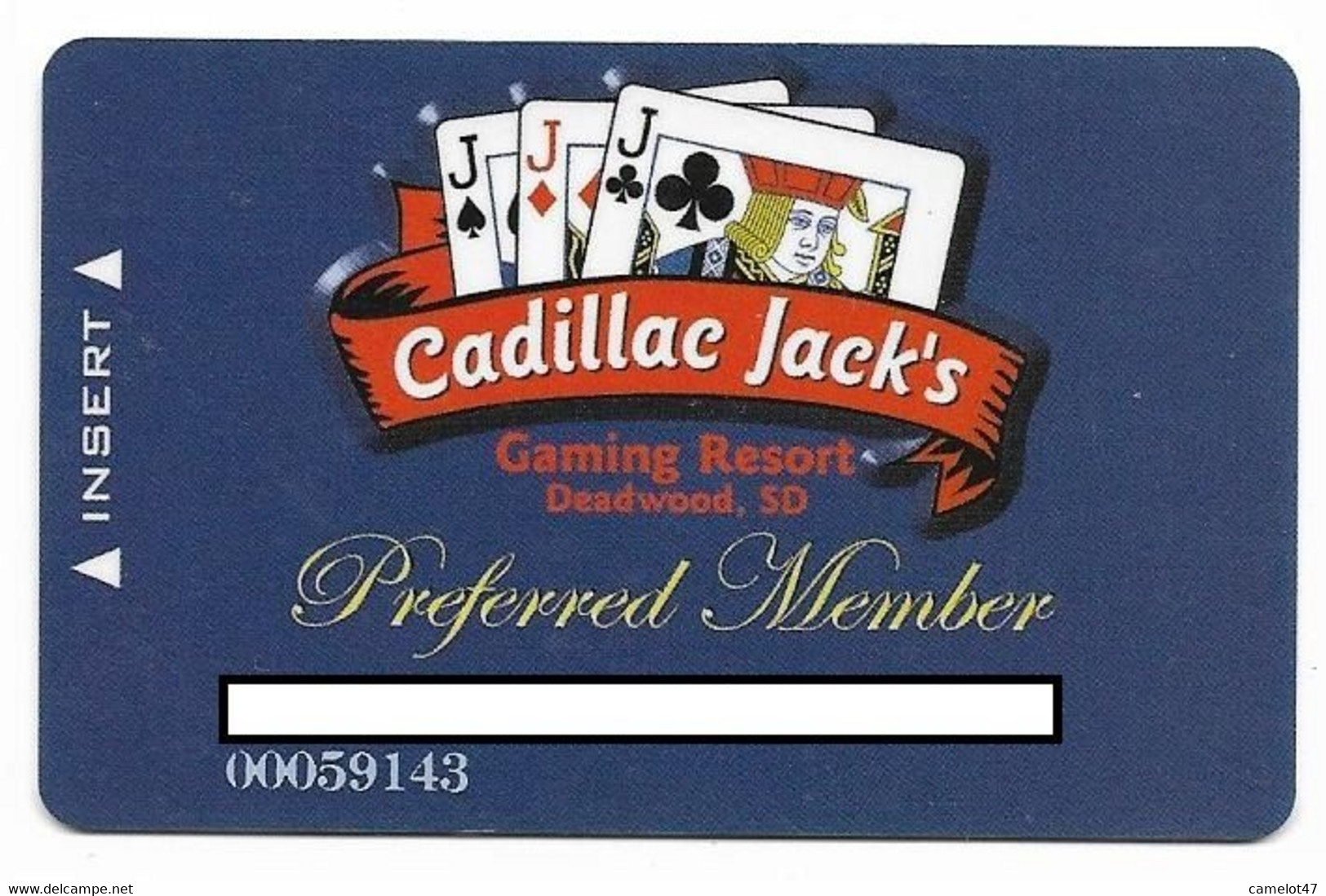 Cadillac Jack's Casino, Deadwood, SD, U.S.A. Older Used  Slot Or Player's Card, # Cadillacjacks-1 - Casino Cards