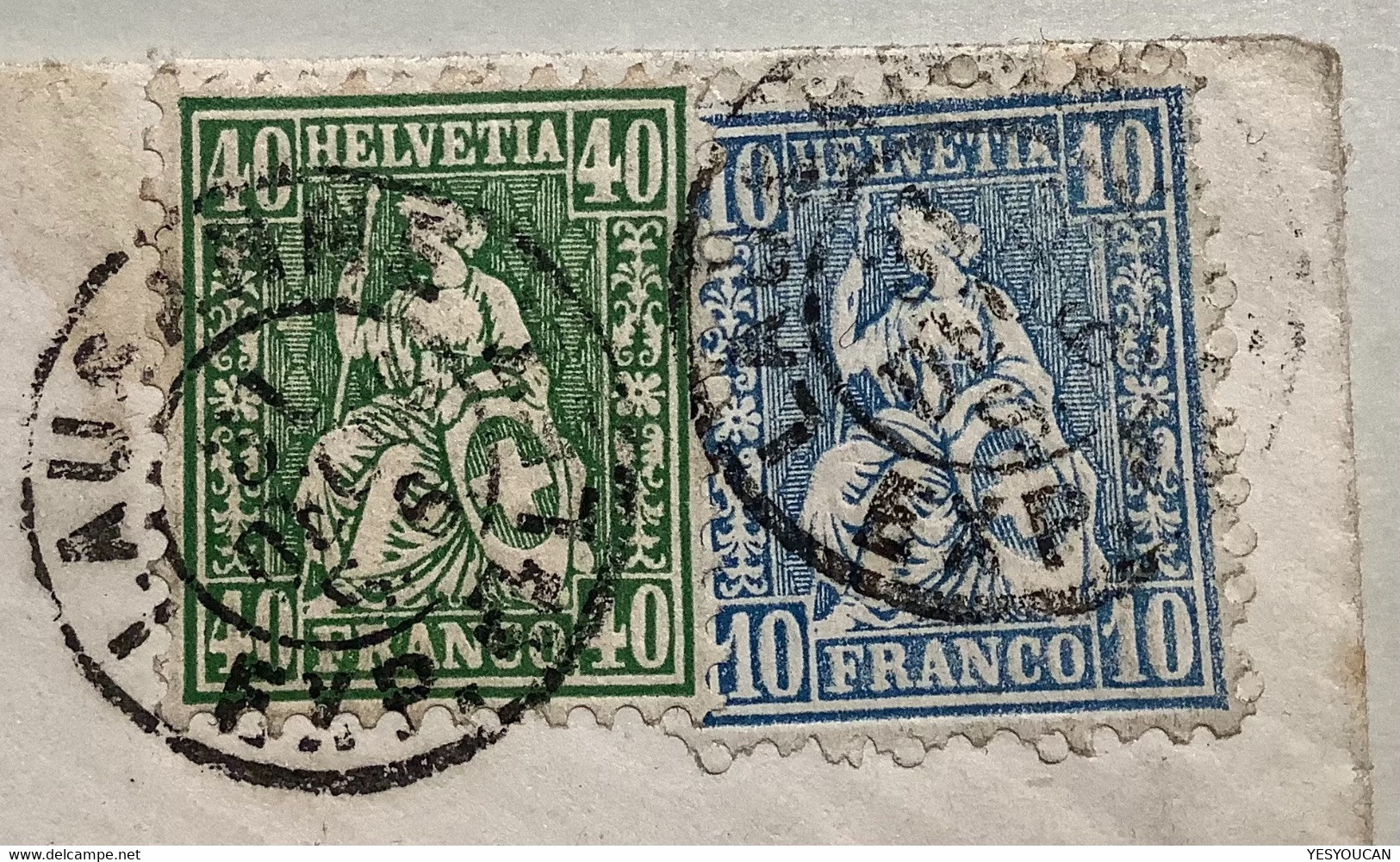 LAUSANNE 1867 Brief>LONDON GB, Tadellose ZNr 34,31e: 1862 Sitzende Helvetia 40 + 10 Rp. Ex Provera (Schweiz VD Cover - Covers & Documents