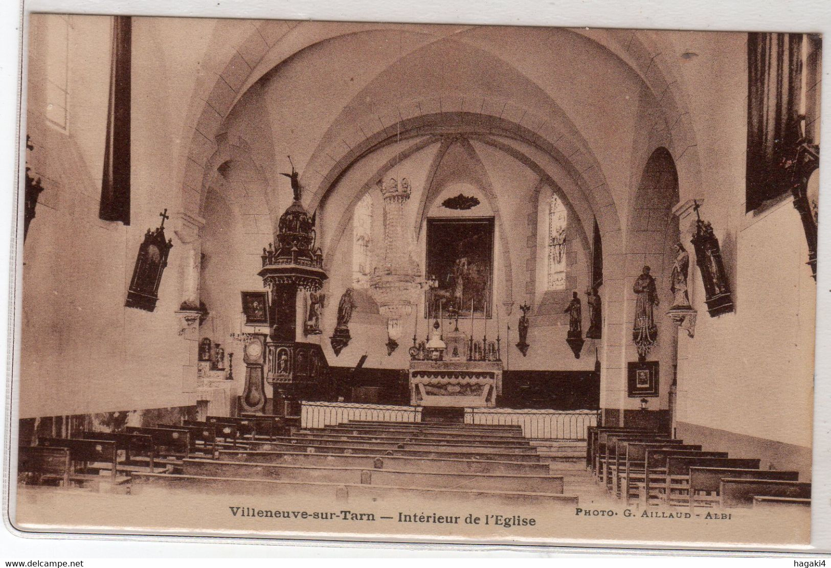 CPA 12 : VILLENEUVE-sur-TARN - Intérieur De L'Eglise - Ed. Aillaud à Albi - - Altri & Non Classificati