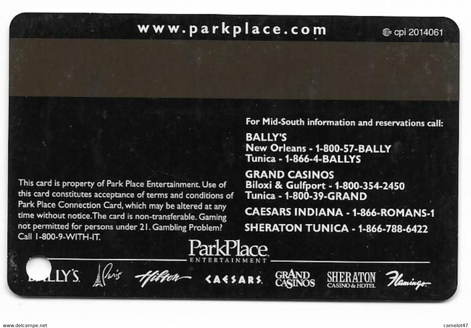 Caesars Palace Casino, Indiana, Older Used Slot Or Player's Card, # Caesars-2 - Casinokarten