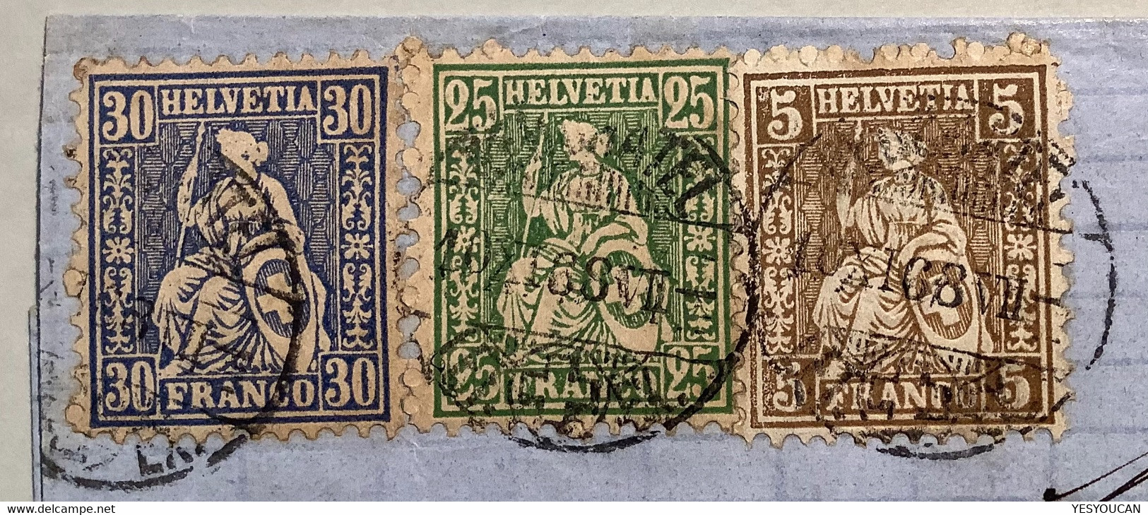 NEUCHATEL 1868 Brief>FIRENZE ITALIA 30d, 40b, 41c 1862 Sitzende Helvetia(Schweiz Lettre Cover Italy Italien Suchard - Covers & Documents
