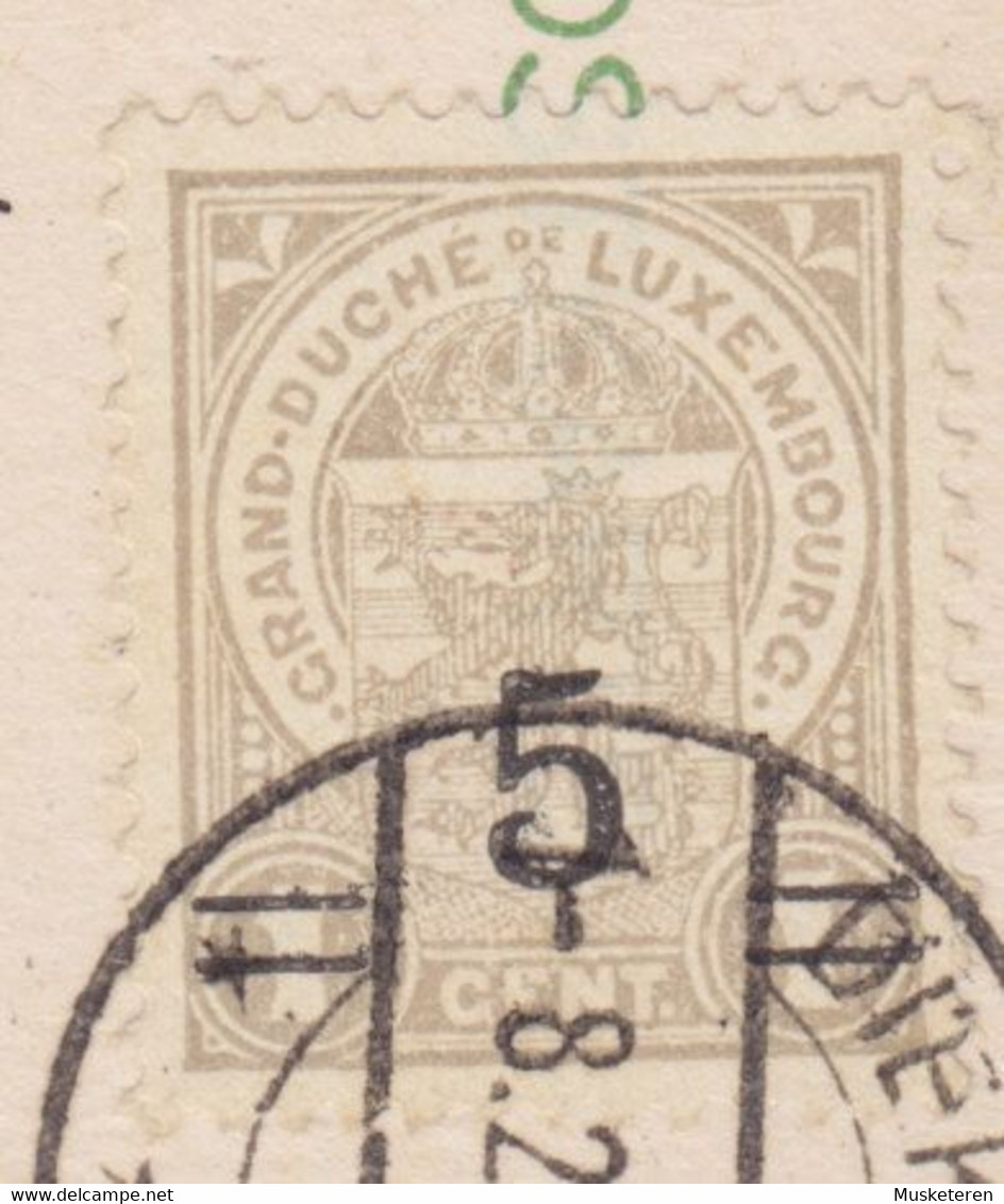 Luxembourg Uprated Postal Stationery Ganzsache Entier DIEKIRCH 1923 KONSTANZ Baden ERROR Variety In Overprint Beams - Varietà & Curiosità