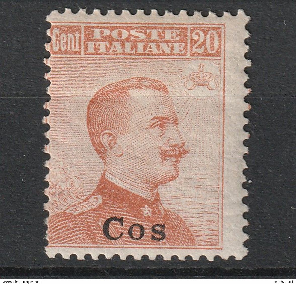 Italian Colonies 1916 Greece Aegean Islands Egeo Coo Cos No 9 No Watermark (senza Filigrana)  MH (B376-58) - Egeo (Coo)